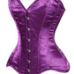 Lavish Magenta Satin Overbust Corset Sweetheart Neckline Busk Closure