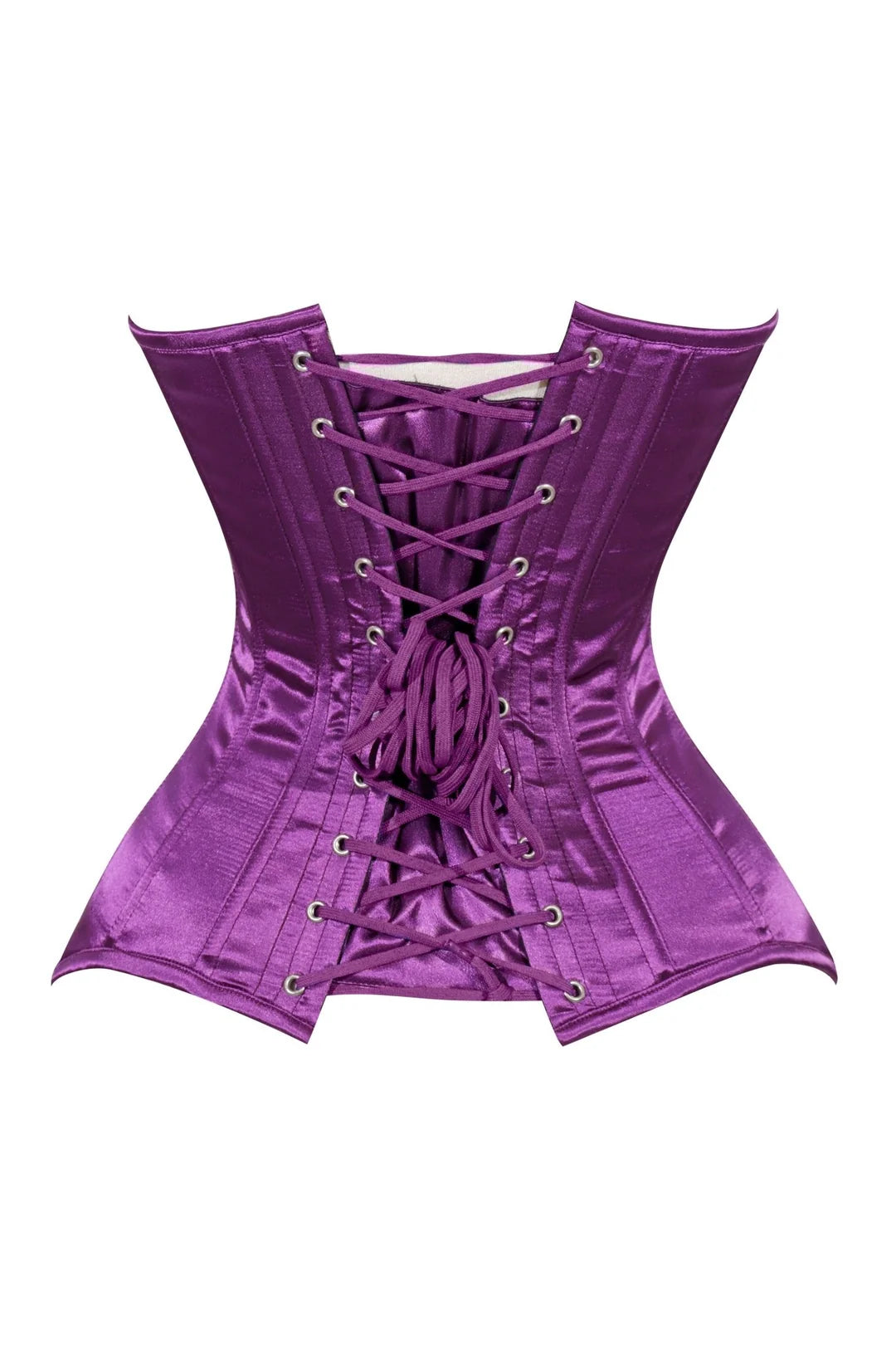 Lavish Magenta Satin Overbust Corset Sweetheart Neckline Busk Closure