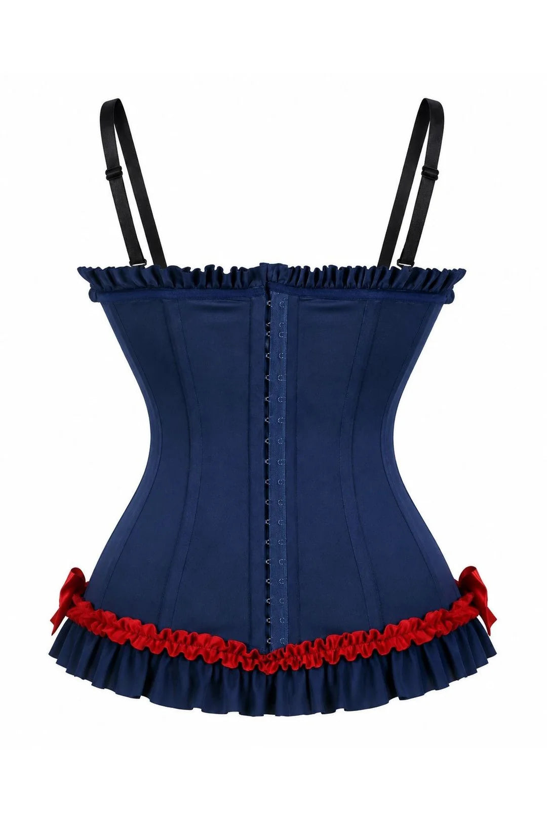 Lavish Navy/Red/White Stretch Lycra Bustier Corset with Underwire Cups