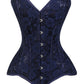 Lavish Navy Blue Lace Overbust Corset Sweetheart Neckline Busk Closure