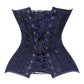 Lavish Navy Blue Lace Overbust Corset Sweetheart Neckline Busk Closure