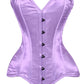 Lavish Lt Purple Satin Overbust Corset Sweetheart Neckline Busk Closure