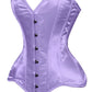 Lavish Lt Purple Satin Overbust Corset Sweetheart Neckline Busk Closure