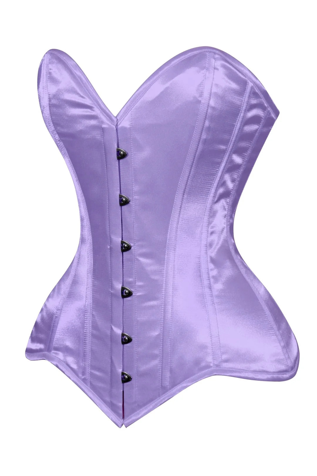 Lavish Lt Purple Satin Overbust Corset Sweetheart Neckline Busk Closure