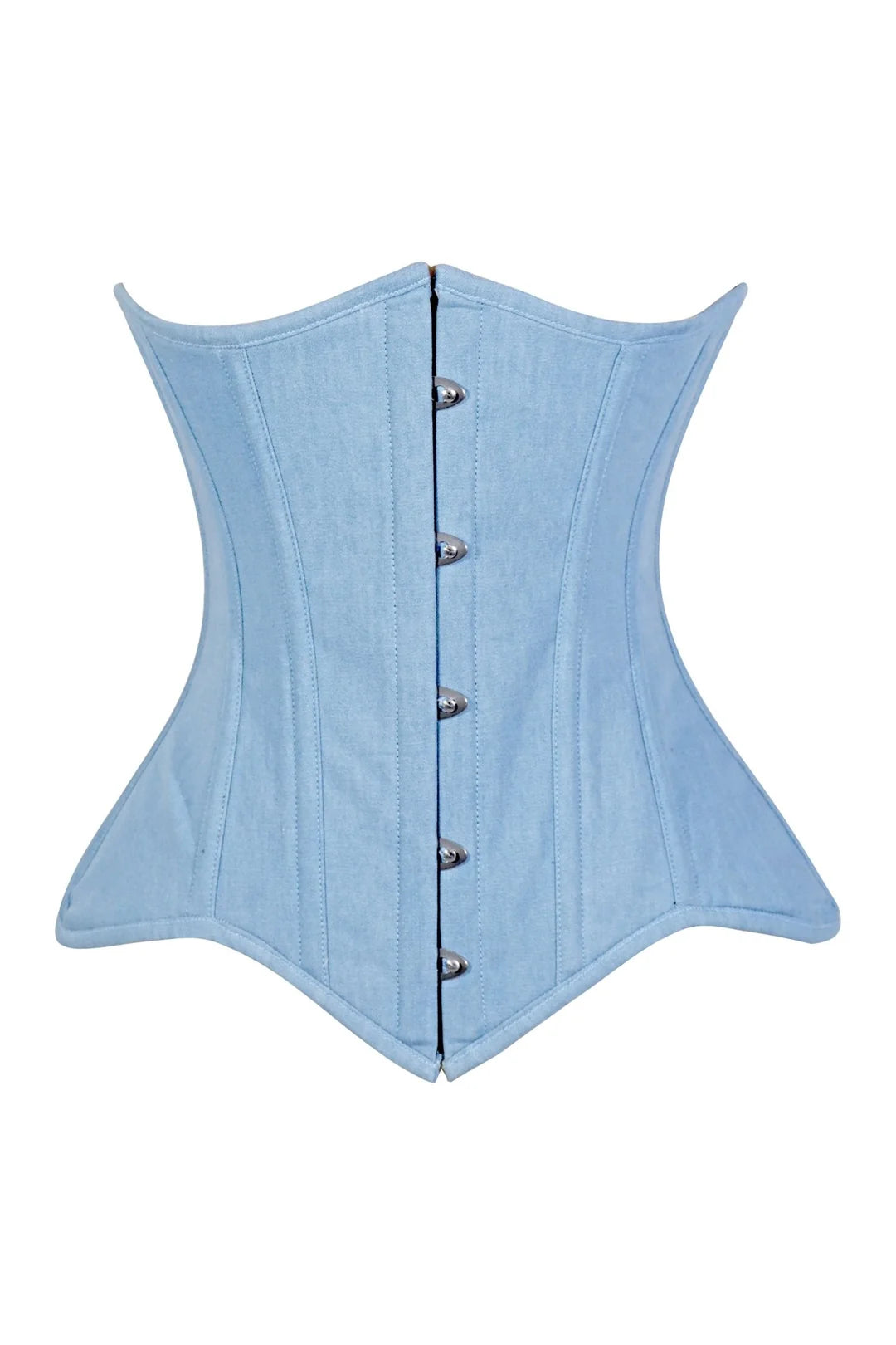Lavish Lt Denim Underbust Waist Cincher Corset Top