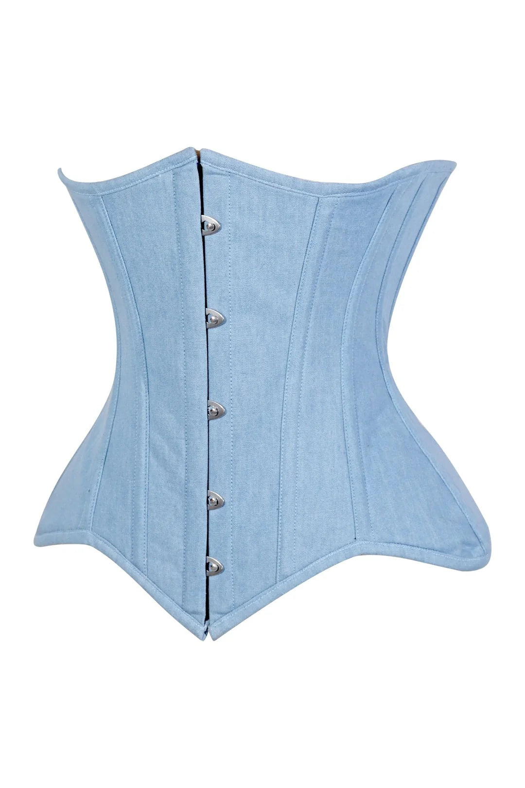 Lavish Lt Denim Underbust Waist Cincher Corset Top