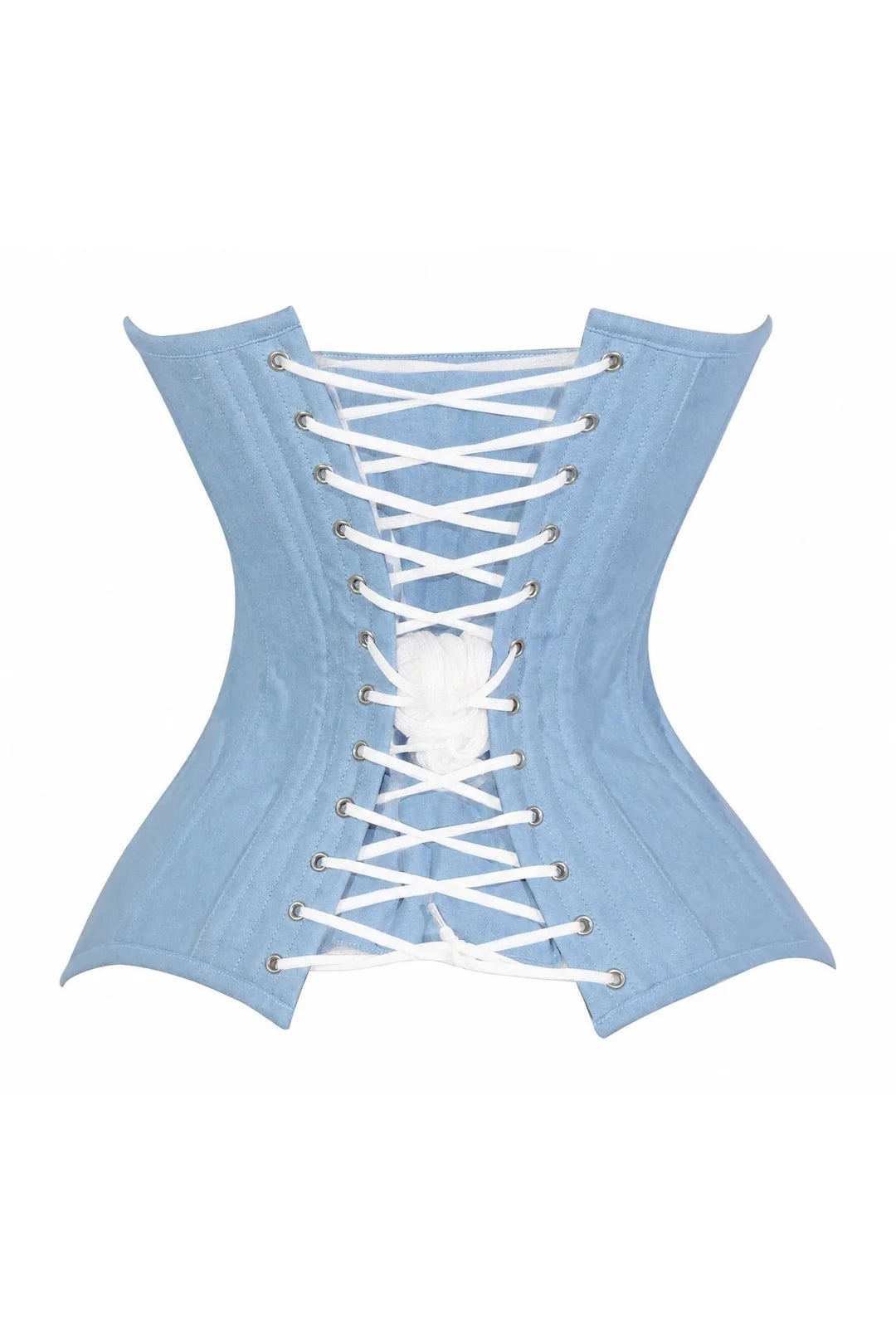 Lavish Lt Denim Underbust Waist Cincher Corset Top