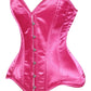 Lavish Hot Pink Satin Overbust Corset Sweetheart Neckline Busk Closure