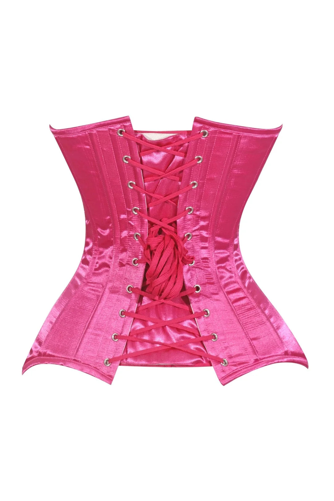 Lavish Hot Pink Satin Overbust Corset Sweetheart Neckline Busk Closure