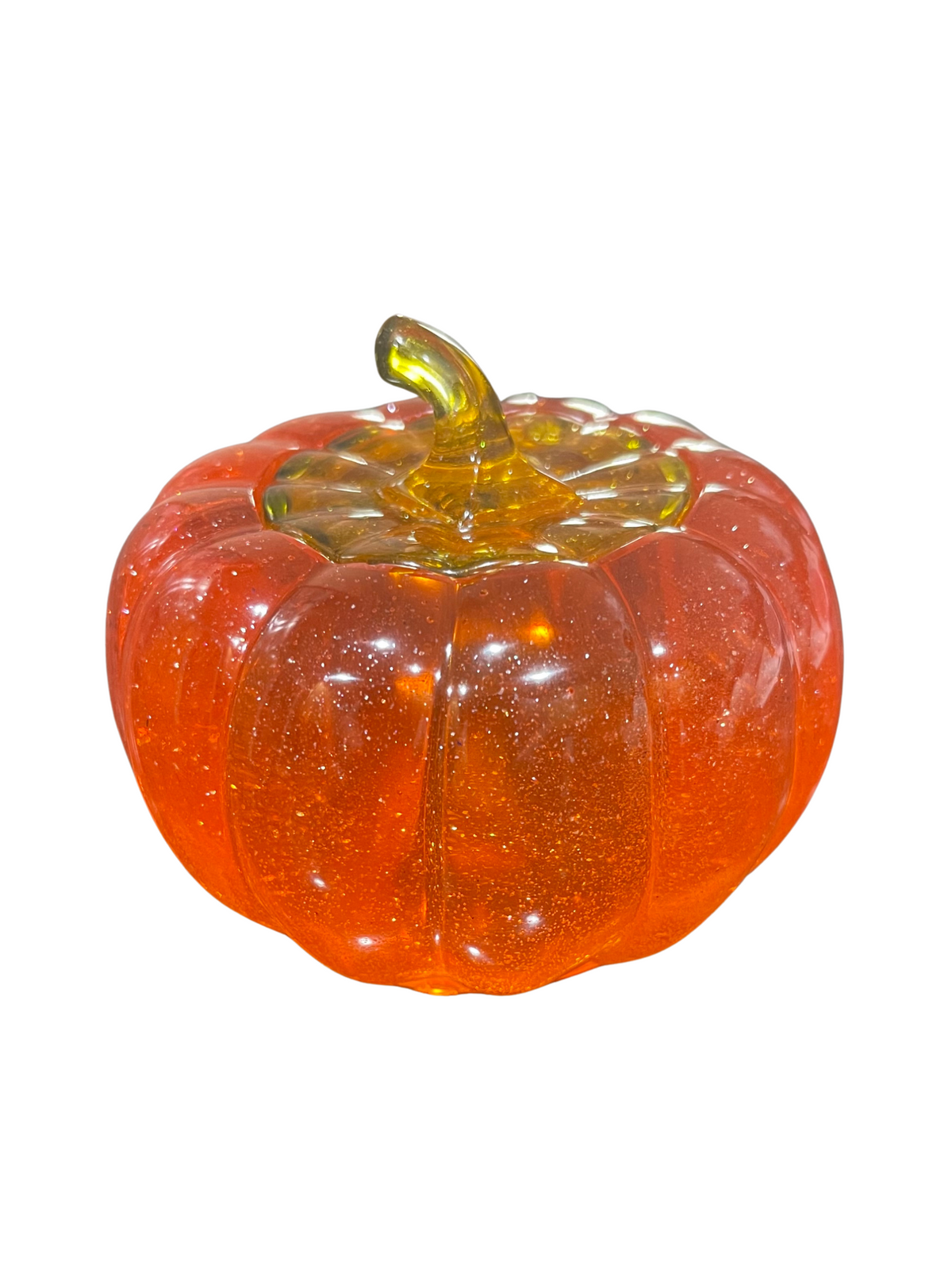 Handmade Orange Resin Pumpkin Trinket Jar with Lid by LoRe Creations