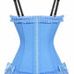 Lavish Light Blue Lace-Up Bustier Corset with Underwire Cups