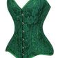 Lavish Green Lace Overbust Corset Sweetheart Neckline Busk Closure