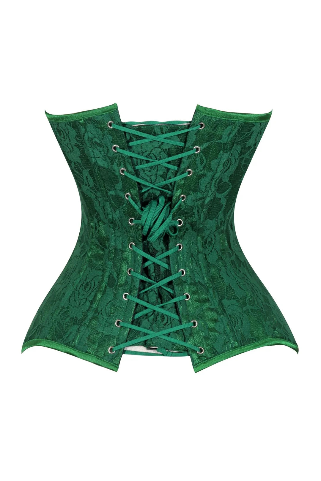Lavish Green Lace Overbust Corset Sweetheart Neckline Busk Closure