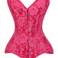 Lavish Fuchsia Lace Overbust Corset Sweetheart Neckline Busk Closure