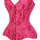 Lavish Fuchsia Lace Overbust Corset Sweetheart Neckline Busk Closure