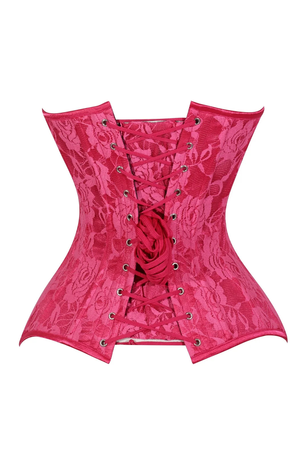 Lavish Fuchsia Lace Overbust Corset Sweetheart Neckline Busk Closure