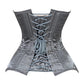 Lavish Dark Silver Satin Overbust Corset Sweetheart Neckline Busk Closure