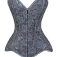 Lavish Dark Grey Lace Overbust Corset Sweetheart Neckline Busk Closure