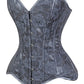 Lavish Dark Grey Lace Overbust Corset Sweetheart Neckline Busk Closure
