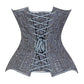 Lavish Dark Grey Lace Overbust Corset Sweetheart Neckline Busk Closure