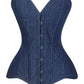 Lavish Dark Denim Overbust Corset Top