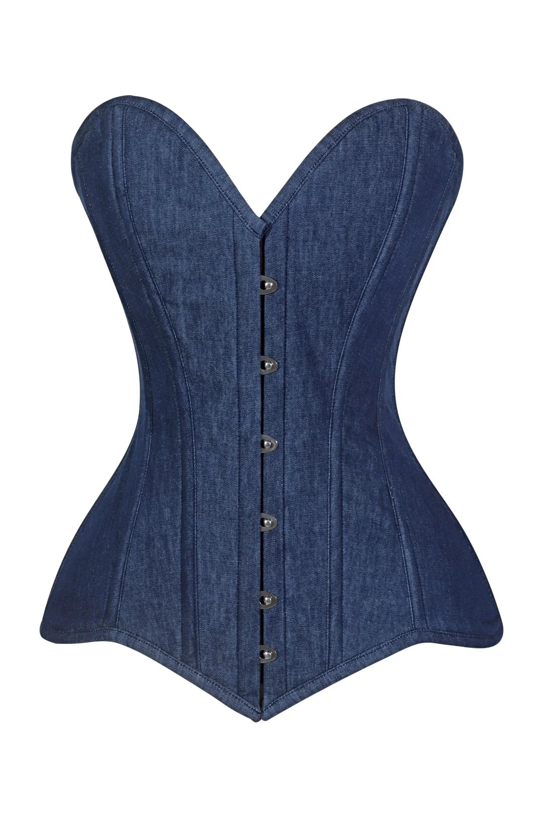Lavish Dark Denim Overbust Corset Top