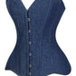 Lavish Dark Denim Overbust Corset Top