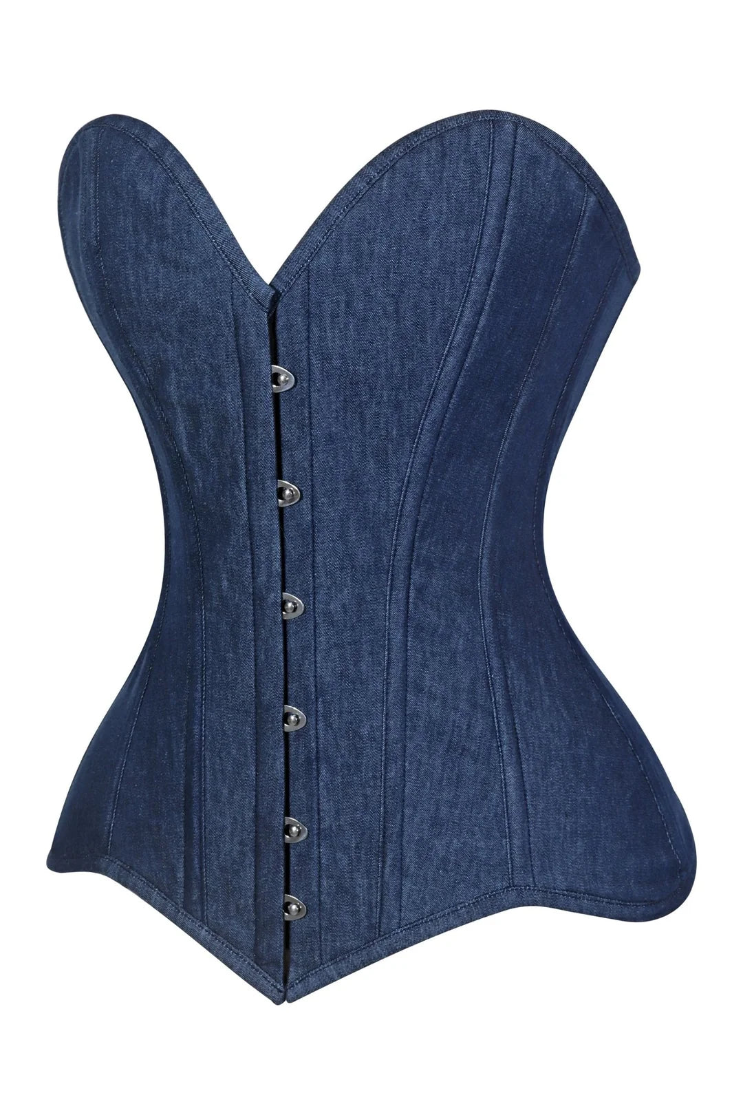 Lavish Dark Denim Overbust Corset Top