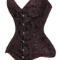 Lavish Dark Brown Lace Overbust Corset Sweetheart Neckline Busk Closure