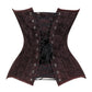 Lavish Dark Brown Lace Overbust Corset Sweetheart Neckline Busk Closure