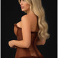 Lavish Caramel Lycra & Lace Hook & Eye Stretch Bustier Corset