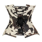 Lavish Brown/Cream Cow Print Faux Leather Underbust Waist Cincher Corset Top