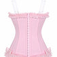 Lavish Light Pink Lace-Up Bustier Corset with Underwire Cups