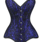 Lavish Blue/Black Lace Overbust Corset Sweetheart Neckline Busk Closure