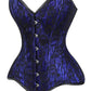 Lavish Blue/Black Lace Overbust Corset Sweetheart Neckline Busk Closure