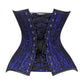 Lavish Blue/Black Lace Overbust Corset Sweetheart Neckline Busk Closure
