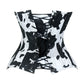 Lavish Black/White Cow Print Faux Leather Underbust Waist Cincher Corset Top