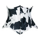 Lavish Black/White Cow Print Faux Leather Underbust Mini Cincher Corset Top