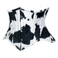 Lavish Black/White Cow Print Faux Leather Underbust Mini Cincher Corset Top