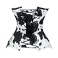 Lavish Black/White Cow Print Faux Leather Overbust Corset Top