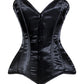 Lavish Black Satin Front Zipper Overbust Corset