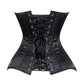Lavish Black Satin Front Zipper Overbust Corset