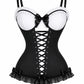 Lavish Black & White Stretch Lycra Bustier Corset with Underwire Cups