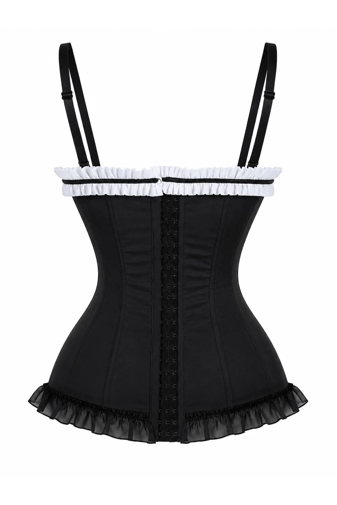 Lavish Black & White Stretch Lycra Bustier Corset with Underwire Cups