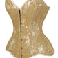 Lavish Beige Lace Overbust Corset Sweetheart Neckline Busk Closure