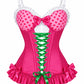 Lavish Raspberry Ruffle Sweetheart Bustier Corset