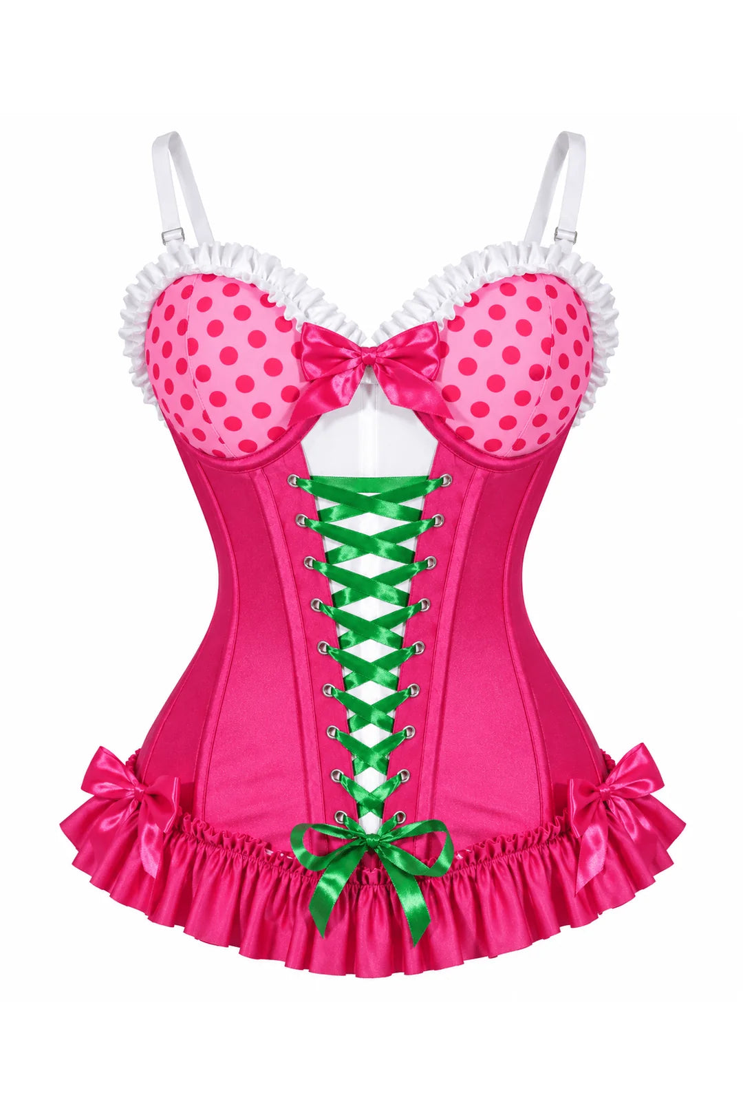 Lavish Raspberry Ruffle Sweetheart Bustier Corset