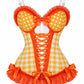 Lavish Orange Ruffle Sweetheart Bustier Corset