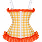Lavish Orange Ruffle Sweetheart Bustier Corset
