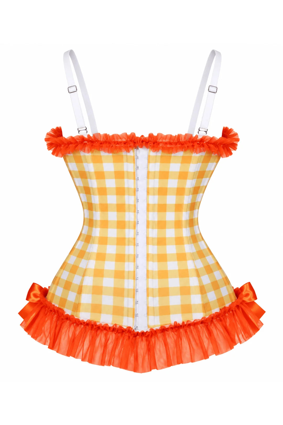 Lavish Orange Ruffle Sweetheart Bustier Corset